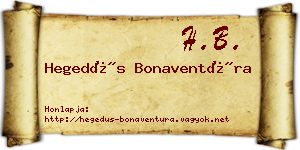 Hegedűs Bonaventúra névjegykártya